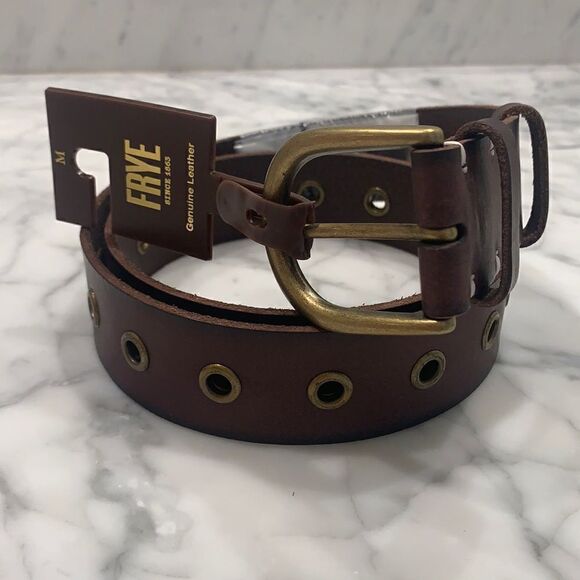 NWT Frye Grommet Brown Leather Belt